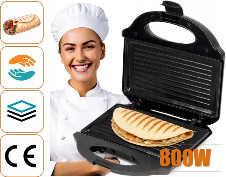 OPIEKACZ-DO-KANAPEK-TOSTER-TORTILLA-PANINI-SANDWICH-MOCNY-800W-Stan-opakowania-oryginalne.jpg